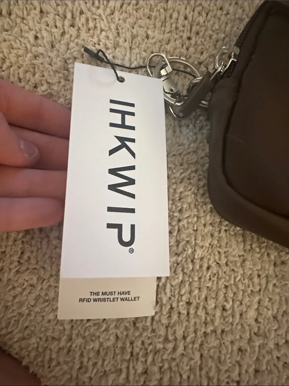 IHKWIP brown must have wristlet wallet with rfid. Water resistant and NWT!